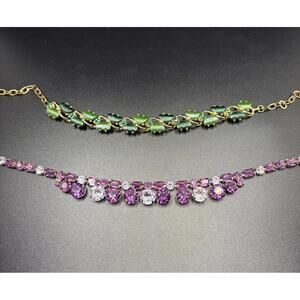 Vintage Green and Purple Necklace Set